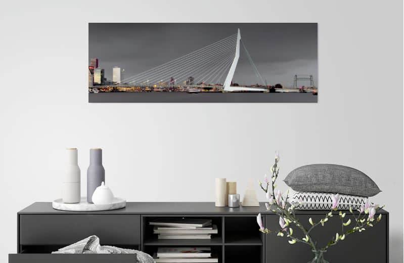 Skyline van Rotterdam tijdens een flinke onweersbui - werk aan de muur - MvH Fotografie - Fotograaf in Hellevoetsluis